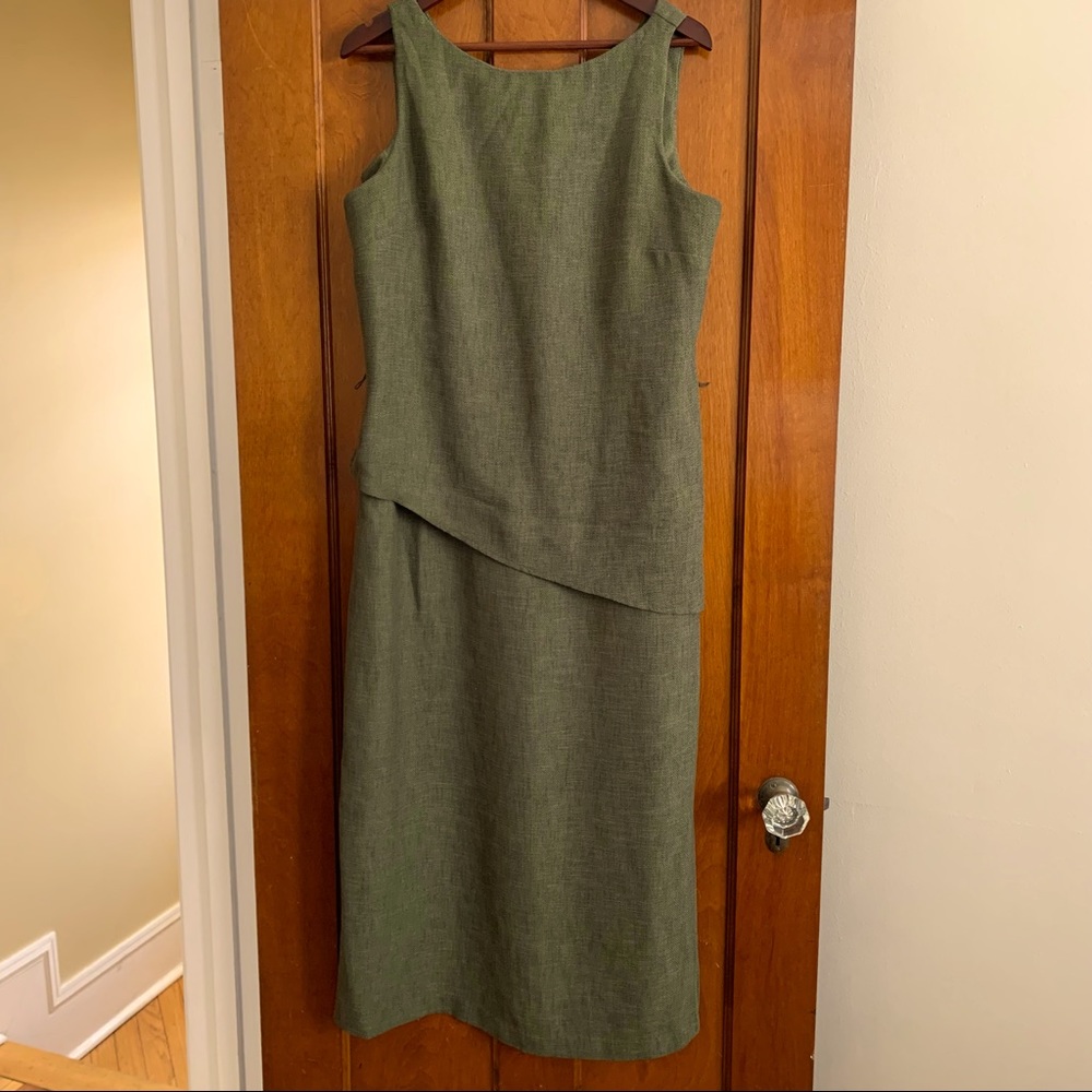 Tweed Green Asymmetrical Dress